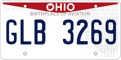 OH license plate GLB3269
