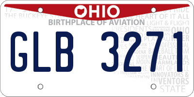 OH license plate GLB3271