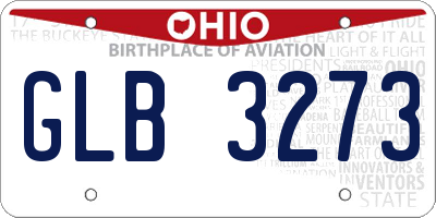 OH license plate GLB3273