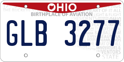 OH license plate GLB3277