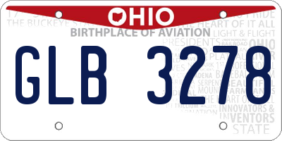 OH license plate GLB3278