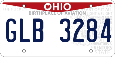 OH license plate GLB3284
