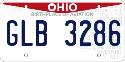 OH license plate GLB3286