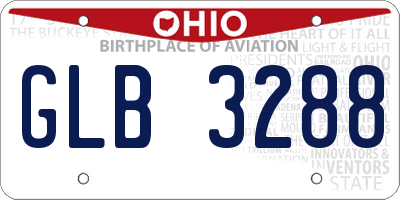 OH license plate GLB3288