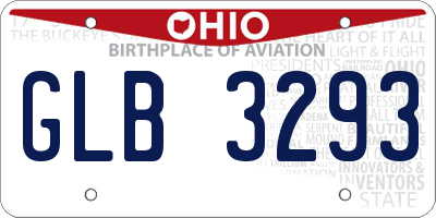 OH license plate GLB3293