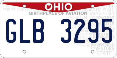 OH license plate GLB3295