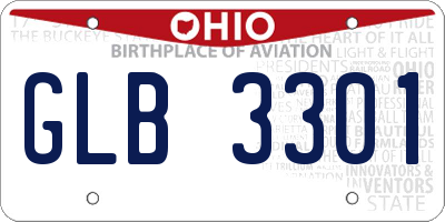OH license plate GLB3301