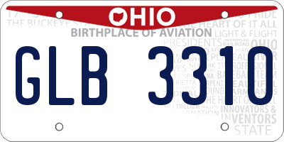 OH license plate GLB3310