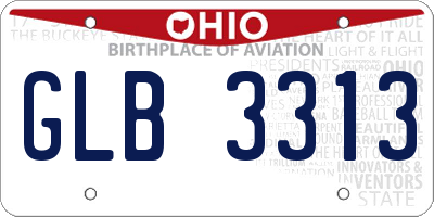 OH license plate GLB3313