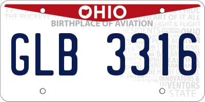 OH license plate GLB3316