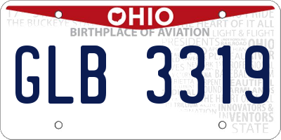 OH license plate GLB3319