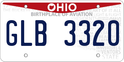 OH license plate GLB3320