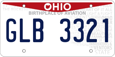 OH license plate GLB3321