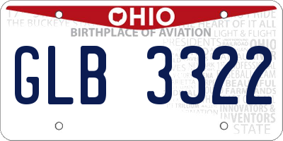 OH license plate GLB3322