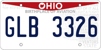 OH license plate GLB3326