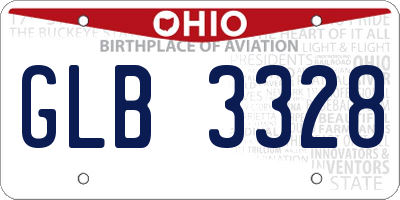 OH license plate GLB3328