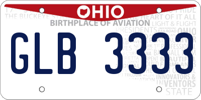 OH license plate GLB3333