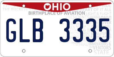 OH license plate GLB3335