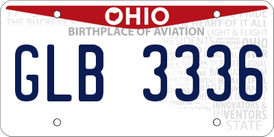 OH license plate GLB3336