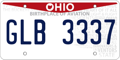 OH license plate GLB3337