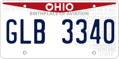 OH license plate GLB3340