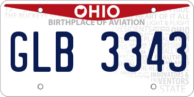OH license plate GLB3343