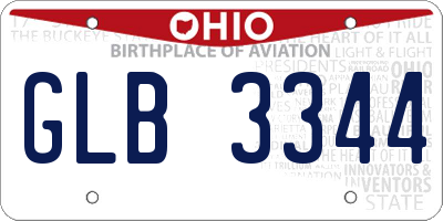 OH license plate GLB3344
