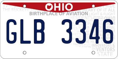 OH license plate GLB3346