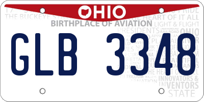OH license plate GLB3348