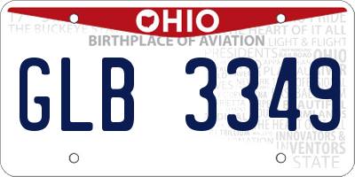 OH license plate GLB3349
