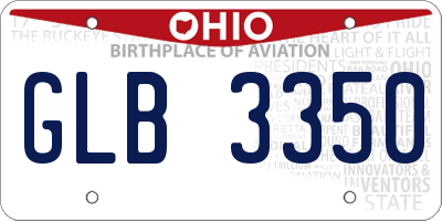 OH license plate GLB3350