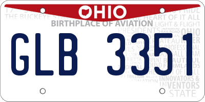 OH license plate GLB3351