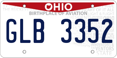 OH license plate GLB3352
