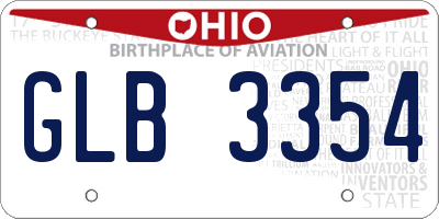 OH license plate GLB3354