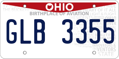 OH license plate GLB3355