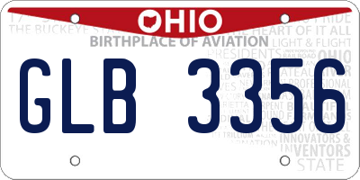 OH license plate GLB3356