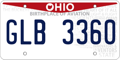 OH license plate GLB3360