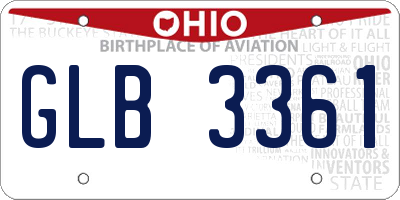 OH license plate GLB3361