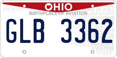 OH license plate GLB3362