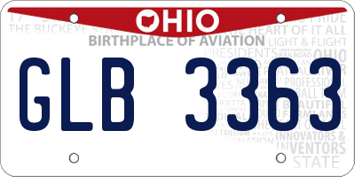 OH license plate GLB3363