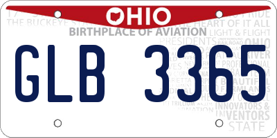 OH license plate GLB3365