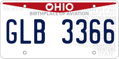 OH license plate GLB3366