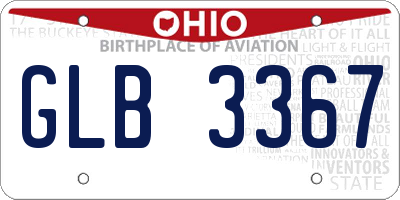 OH license plate GLB3367