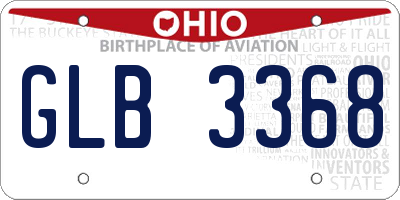 OH license plate GLB3368