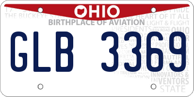 OH license plate GLB3369
