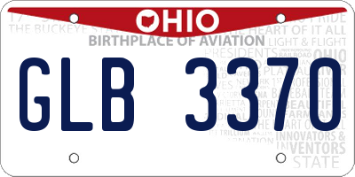 OH license plate GLB3370
