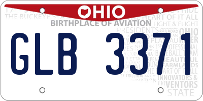 OH license plate GLB3371