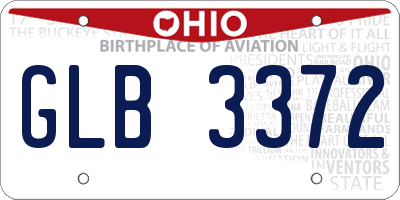 OH license plate GLB3372