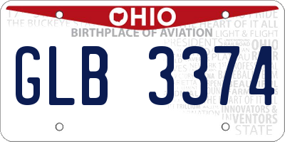 OH license plate GLB3374