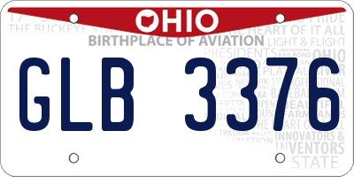 OH license plate GLB3376